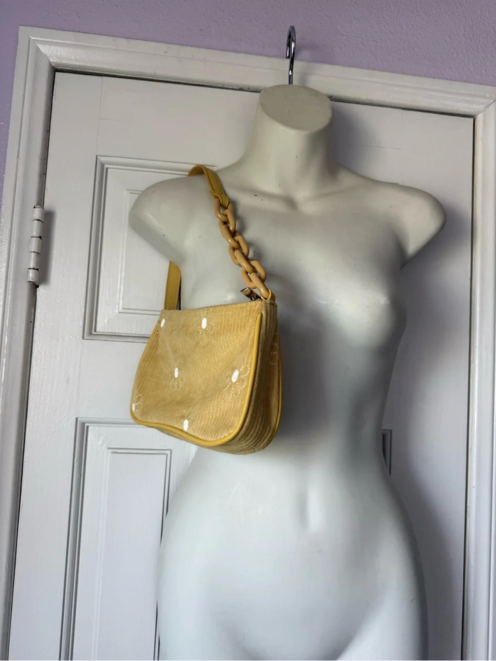 Yellow Daisies Corduroy Shoulder Bag Floral Pristine Conduroy